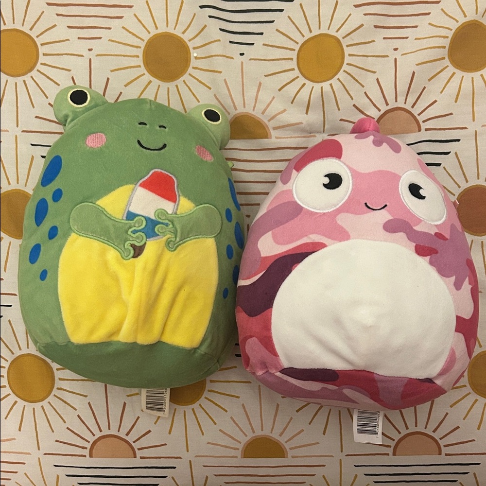 Squishmallows Green and Pink Plush Duo